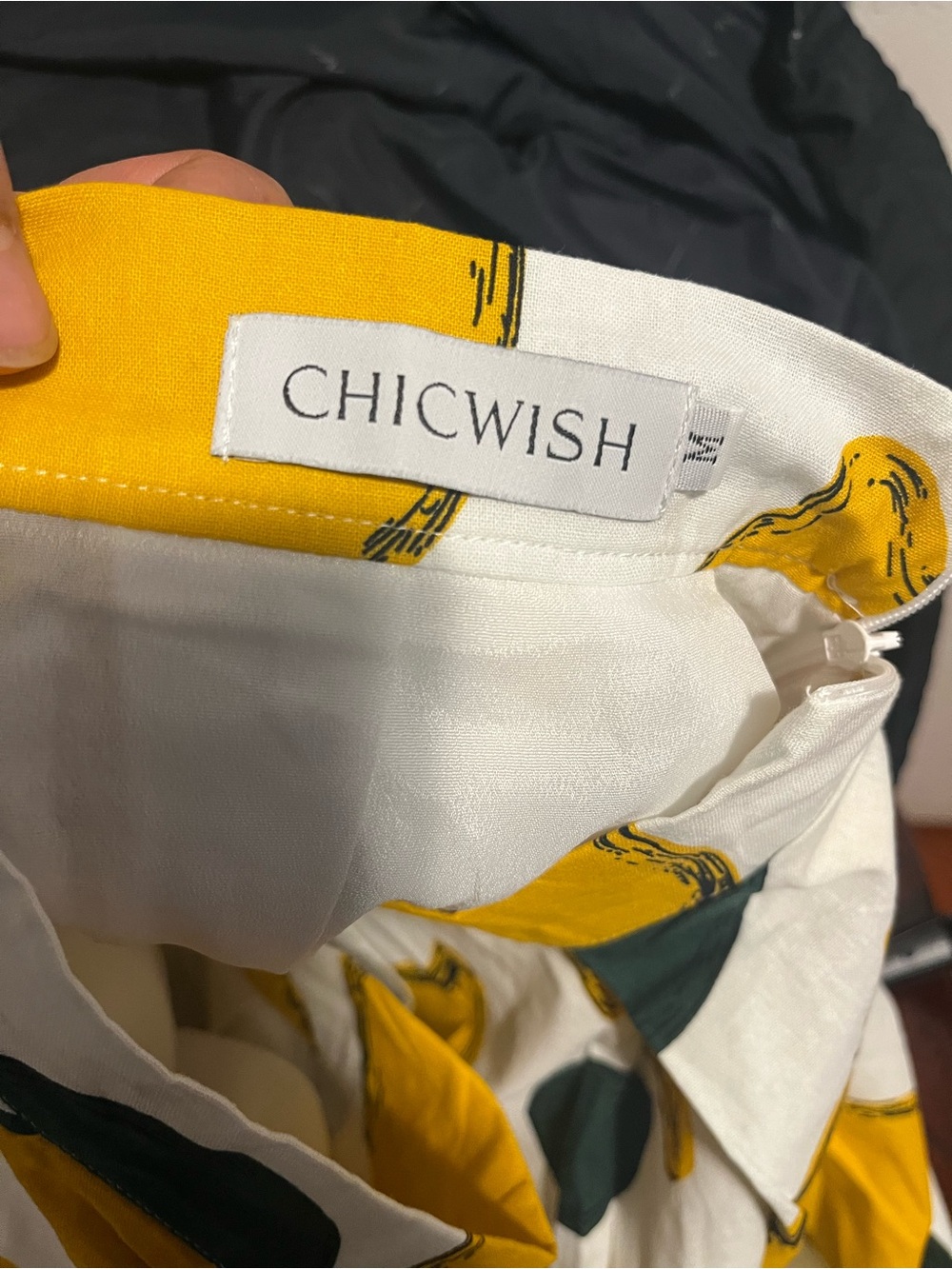 Chicwish White Midi Skirt with Yellow Lemon Print - Picture 3 of 3